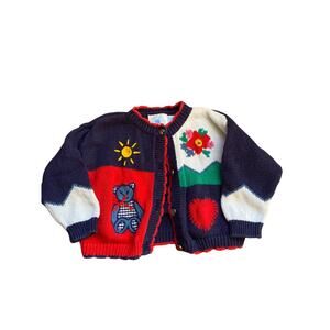 VINTAGE Hartstrings 10-12 Month Grandma Baby Embroidered Sweater